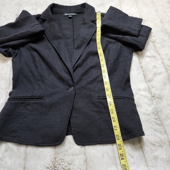 Women's Blazer Cotton collared Black Size M  INTERNATIONAL CONCEPTS NWOT - Picture 9 of 17